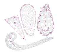 ZENVALY Regla de Costura, 4 Piezas Conjunto Regla Métrica Francesa, Regla para Ropa, Regla de Curva para Costura, Reglas de Costura Patronaje, para Costura Confección Patrón Diseño Dibujo Plantillas