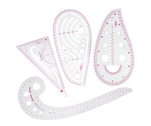 ZENVALY Regla de Costura, 4 Piezas Conjunto Regla Métrica Francesa, Regla para Ropa, Regla de Curva para Costura, Reglas de Costura Patronaje, para Costura Confección Patrón Diseño Dibujo Plantillas
