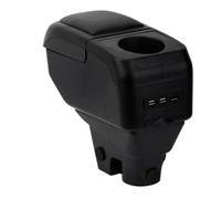 ZENVI Compatible with Citroen C3 Apoyabrazos Mk3 2017-2023 | 6 puertos USB,Reposabrazos,Centro Consola Organizador Caja,Doble Espacio Almacenamiento