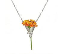 ZenVib A Kind: Cada flor cuenta una historia diferente, colgante en forma de ramo de lazo para siempre, collares con inserto de flores, accesorios de clip, regalos de declaración, Medio, Cobre, Sin