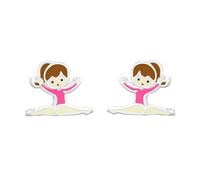 Zenvie Pendientes de tuerca de plata de ley con caja de regalo para gimnasia, color rosa, 10mm (W) x 10mm (H), Plata de ley, Sin piedra preciosa