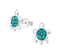 Zenvie Pendientes de tuerca de plata de ley con cristales, 10 mm x 9 mm, caja de regalo incluida, 7mm, Plata de ley, Sin piedra preciosa