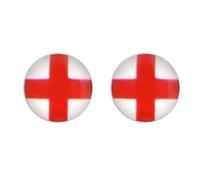 Zenvie Pendientes redondos de plata de ley 925 con diseño de bandera inglesa, 7 mm, incluye caja de regalo