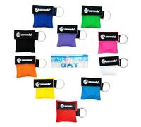 Zenwells Máscara respiratoria llavero 10 unidades (multicolor) - Máscara CPR Face Shield - Mascarilla de primeros auxilios para adultos y niños - Protección perfecta para emergencias