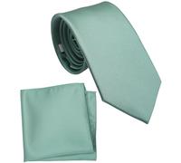 ZENXUS Corbata regular y cuadrado de bolsillo pañuelo para hombre, conjunto de corbatas de color sólido, ancho estándar de 3.2 pulgadas, 24 Eucalipto