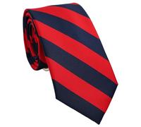 ZENXUS Corbatas a rayas para hombre, corbatas regulares de 3 pulgadas con rayas, Rojo & Azul Marino, Regular