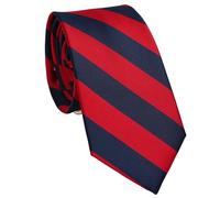 ZENXUS Corbatas a rayas para hombre, corbatas regulares de 3 pulgadas con rayas, Rojo carmesí y azul marino, Standard
