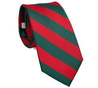 ZENXUS Corbatas a rayas para hombre, corbatas regulares de 3 pulgadas con rayas, Rojo carmesí y verde cazador, Regular