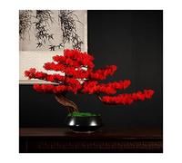 ZENY896V Bonsái Falso Árbol de Pino bonsái Artificial, Planta en Maceta imitación, exhibición Escritorio, Adornos árbol Falso Decoración(Red)