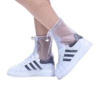 ZenyTra Cubrezapatos impermeable blanco - 6 tamaños (XS-XXL), reutilizables, antideslizantes, para niños y adultos, ideal para lluvia, nieve, playa y actividades al aire libre (M)