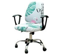 ZenyTra Juego de fundas para silla con diseño de flamenco y 25 pegatinas, 2 piezas, funda elástica para silla para oficina y hogar, lavable y fácil de montar, funda universal para silla con asiento y