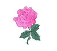 ZENZDS 5 * 8 cm 3 Piezas Azul Amarillo/Rosa Flor Coser Parches de Gran tamaño Hierro en Parches de Apliques Bordados Insignias Chinas Coser Parches para Tela