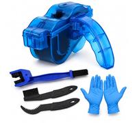 Zenzemwa Limpiador de cadena para bicicleta - 5 en 1 - Juego de limpiador de cadena de bicicleta fácil de limpiar, kit de limpieza rápida + 5 pares de guantes desechables