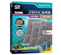 Carga Pack Ahorro Zeo-Carbón para filtros mochila para acuario Fluval AquaClear AC20/30, 3pc