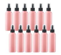 ZEOABSY 12 Piezas 100ml Botella de Spray Vacía Plástico Rosa Atomizador de Viaje Conjunto de Botellas, con Pulverizador de Niebla Fina Negro para Aromaterapiacon 2 Embudos