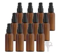 ZEOABSY 12 Piezas 50 ml Marrón Botella de loción Con Bomba de loción Negro, 50ml Loción Crema Dispensador de botellas para esencias Champú Sueros Envase de botella Cosmética, Gel Crema