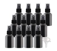 ZEOABSY 12 Piezas 50ml Botella de Spray Vacía Plástico Negro 38MM x 99MM, Atomizador de Viaje Conjunto de Botellas, con Pulverizador de Niebla Fina Negro para Aromaterapiacon 1 Embudo