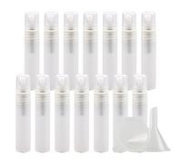 ZEOABSY 20 Piezas 5ml Botella de Spray Vacía Plástico Transparente Mate Atomizador de Viaje Conjunto de Botellas, con Pulverizador de Niebla Fina para Aromaterapiacon 2 Embudos