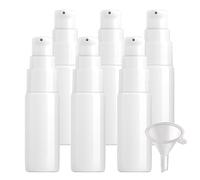 ZEOABSY 6 Piezas 20 ml Blanco Botella de loción Con Bomba de loción blanco, 20ml Loción Crema Dispensador de botellas para esencias Champú Sueros Envase de botella Cosmética, Gel Crema