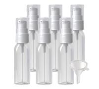 ZEOABSY 6 Piezas 30 ml Transparente Botella de loción Con Bomba de loción blanco, 30ml Loción Crema Dispensador de botellas para esencias Champú Sueros Envase de botella Cosmética, Gel Crema