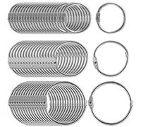 ZEONHEI 150 anillos plateados para libros, 3 tamaños, encuadernadores de metal, anillas para tarjetas de identificación, anillos sueltos, anillos para soporte de notas, llaveros, 20 mm, 25 mm, 30 mm
