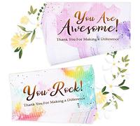 ZEONHEI 200 tarjetas de afirmación positiva, 100 tarjetas You Are Awesome y 100 tarjetas You Rock, tarjetas de agradecimiento coloridas, tarjetas motivacionales