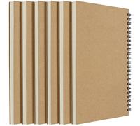 ZEONHEI 6 cuadernos de dibujo A5 con espiral, 120 páginas/60 hojas en blanco, encuadernación en espiral, bloc de bocetos A5, bloc de dibujo para notas y pintura