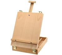 ZEONHEI Caballete de mesa de madera, caja de almacenamiento de pintura ajustable, caballete de arte portátil para pintura, dibujo, artistas
