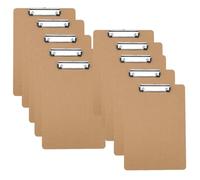 ZEONHEI Paquete de 10 portapapeles A6, tableros de clip de madera con agujero para colgar y clip de metal de perfil bajo, tablero de clip de archivo de notas para oficina, restaurante, suministros de