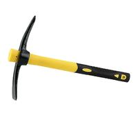 ZEONHEI Pico grande para jardín con cabeza forjada de acero y mango de fibra de vidrio recubierto de plástico (38 cm), azada plana resistente, ideal para jardinería, camping
