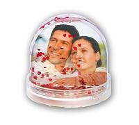 ZEP Bola de Nieve - Corazones, Acrílico, Transparente, 7.5x8x8 cm