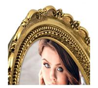 ZEP Marco ovalado de resina de Bezier para colgar y poner de pie 15x20 cm oro