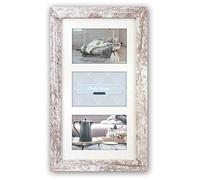 ZEP S.r.l. Nelson 6 3Q - Marco de Fotos de Madera, Color Blanco, para 3 Fotos de 10 x 15 cm