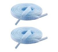 ZEPFJHE 1 par de cordones planos de 8 mm de ancho, ajuste universal, cordones de colores para zapatillas y zapatos de tabla, cordones de longitud ajustable, azul celeste, Talla única