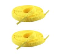 ZEPFJHE 1 par de cordones planos de 8 mm de ancho, ajuste universal, cordones de colores para zapatillas y zapatos de tabla, cordones de longitud ajustable, Amarillo brillante., Talla única