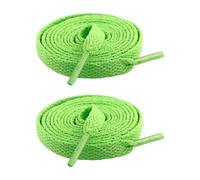 ZEPFJHE 1 par de cordones planos de 8 mm de ancho, ajuste universal, cordones de colores para zapatillas y zapatos de tabla, cordones de longitud ajustable, verde fluorescente, Talla única