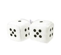 ZEPFJHE 1 par de dados peludos con puntos de vista trasera, decoración de coche, accesorios para hacer tarjetas, puerta delantera