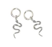 ZEPFJHE 1 par de zapatos de serpiente de aleación de plata con clip de moda para zapatos con diseño de serpiente para añadir a cualquier atuendo, calavera y polilla, talla única, como se describe