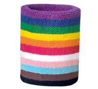 ZEPFJHE 1 unidad/1 par de muñequeras elásticas antideslizantes y cómodas con patrón de arco iris, accesorios deportivos para hombres y mujeres, pulseras deportivas de moda