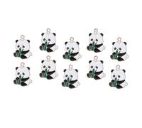ZEPFJHE 10 dijes de panda adorables colgantes con forma de animal de dibujos animados para accesorios hechos a mano, suministros de joyería, accesorios de aleación, accesorios de manualidades