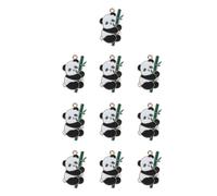 ZEPFJHE 10 dijes de panda adorables colgantes con forma de animal de dibujos animados para accesorios hechos a mano, suministros de joyería, accesorios de aleación, accesorios de manualidades