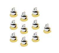 ZEPFJHE 10 dijes de panda adorables colgantes con forma de animal de dibujos animados para accesorios hechos a mano, suministros de joyería, accesorios de aleación, accesorios de manualidades