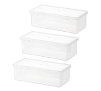 ZEPFJHE 2/3 cajas rígidas apilables transparentes de gran capacidad, organizador de almacenamiento de colores, caja apilable para ahorrar espacio, 3 paquetes