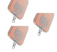 ZEPFJHE 3 soportes de metal para teléfono con diseño giratorio, compatible con la mayoría de teléfonos, fundas de teléfono, parches de cadena de teléfono, fijación segura