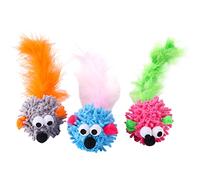 ZEPFJHE 3 x Peluche - Juguetes para mascotas de colores brillantes Play-Catch gatito microfibra ratones juguetes para gatos de interior
