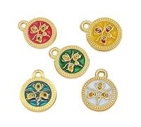 ZEPFJHE 5 colgantes resistentes para manualidades, diseño de Dios de la riqueza de cinco vías, para personalizar proyectos de joyería y uso diario, colgante de Dios de cinco vías, talla única, como se