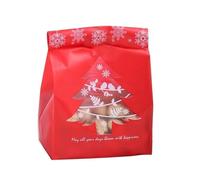 ZEPFJHE 50 bolsas de dulces de Navidad, copo de nieve, árbol, hornear, galletas, regalos, embalaje, decoración de fiesta