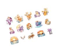 ZEPFJHE 6 90 piezas de transferencias de PET para planificadores, tema europeo, impermeables, diosas europeas PET