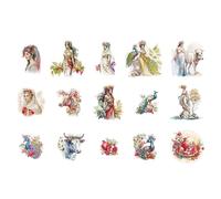 ZEPFJHE 6 90 piezas de transferencias de PET para planificadores, tema europeo, impermeables, diosas europeas PET