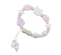 ZEPFJHE Abalorio artístico de cerámica para perro, tejido a mano, regalo para jóvenes creadores de tendencias y amantes del arte, joyería unisex para parejas, talla única, como se describe